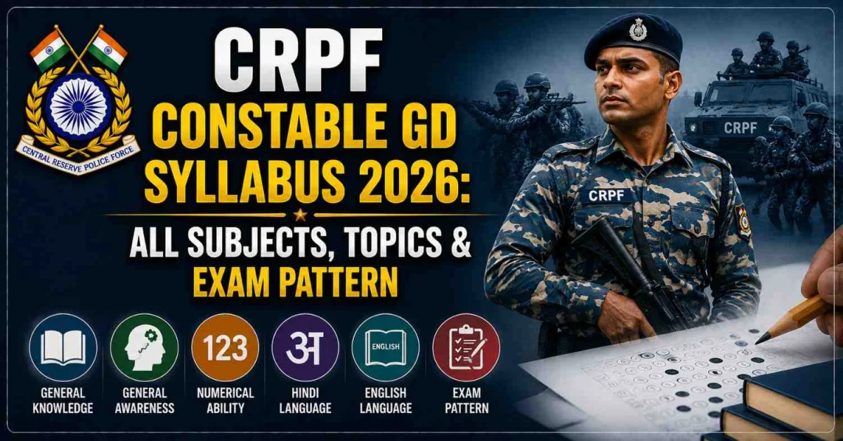 CRPF Constable GD Syllabus 2026: All Subjects, Topics & Exam Pattern