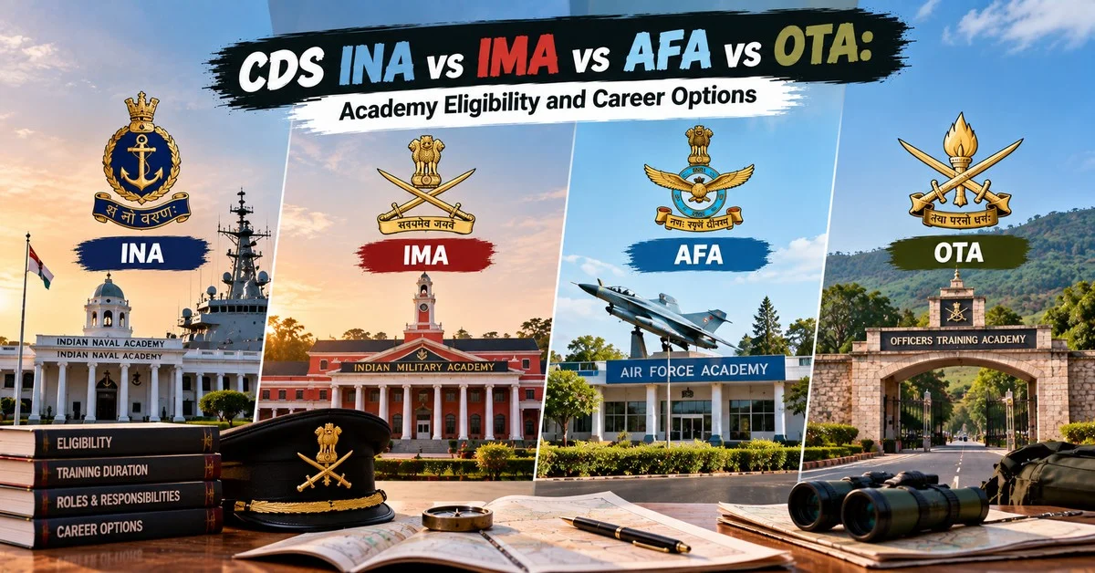 CDS INA vs IMA vs AFA vs OTA: Academy Eligibility and Career Options