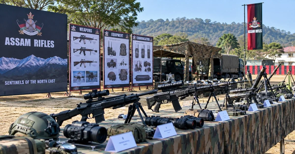 Assam Rifles Holds Weapons and Equipment Display for 500 NCC Cadets in Tripura